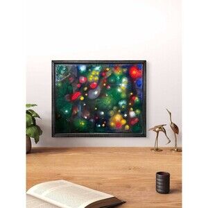 Cosmic Garden Lights• Original 16x20 Acrylic Ink + Resin • on Canvas